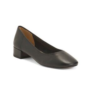 SILENT D Black Leather Annabelle Low Heels